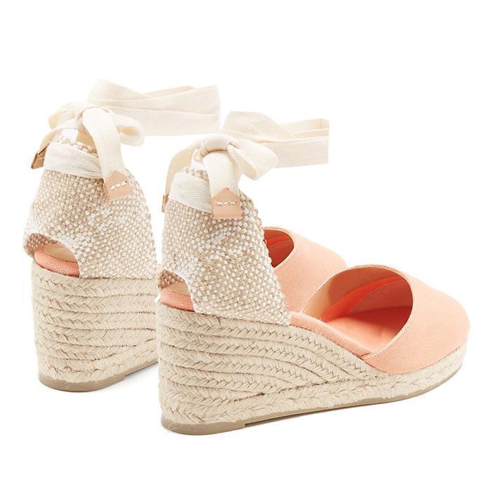 Women Flocking Wedge Sandals Casual Lace Up Shoes