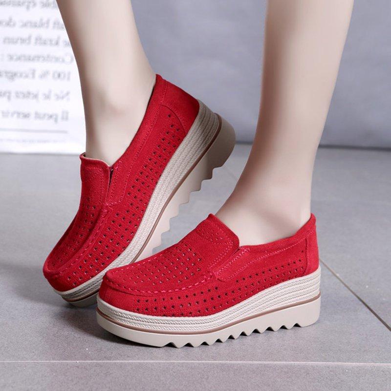 Women Flocking Creepers Casual Comfort Slip Slop Shoes