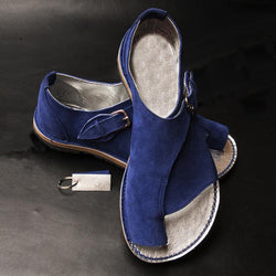 Women Fashion Buckle Suede Summer Flat Sandals