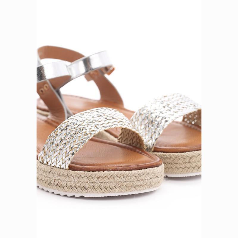 Women Flat Heel Buckle Espadrille Sandals Open Toe Casual Shoes