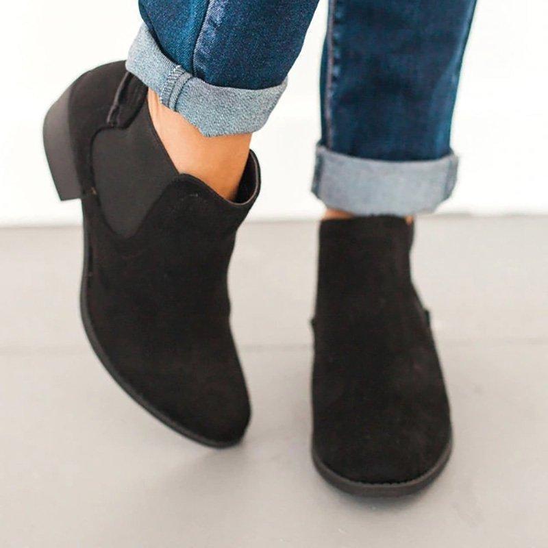 Women Flocking Booties Casual Comfort Plus Size Shoes