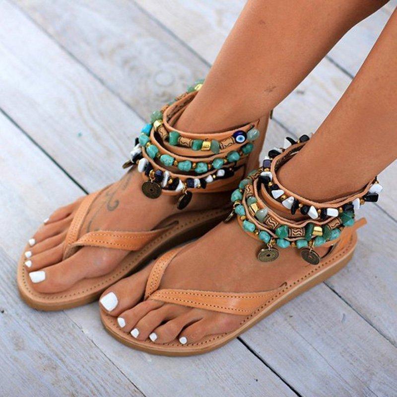 Women Flat Heel Gladiator Sandals