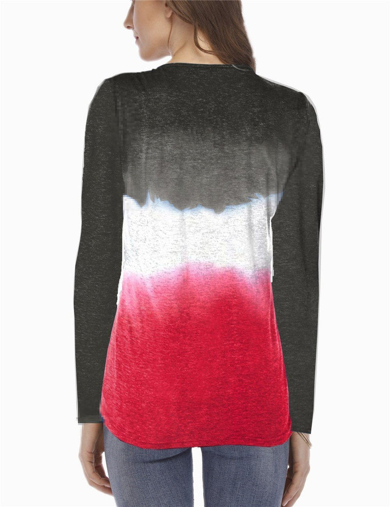 Women Gradient Colour Long Sleeve Top